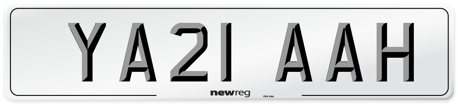 YA21 AAH Number Plate from New Reg